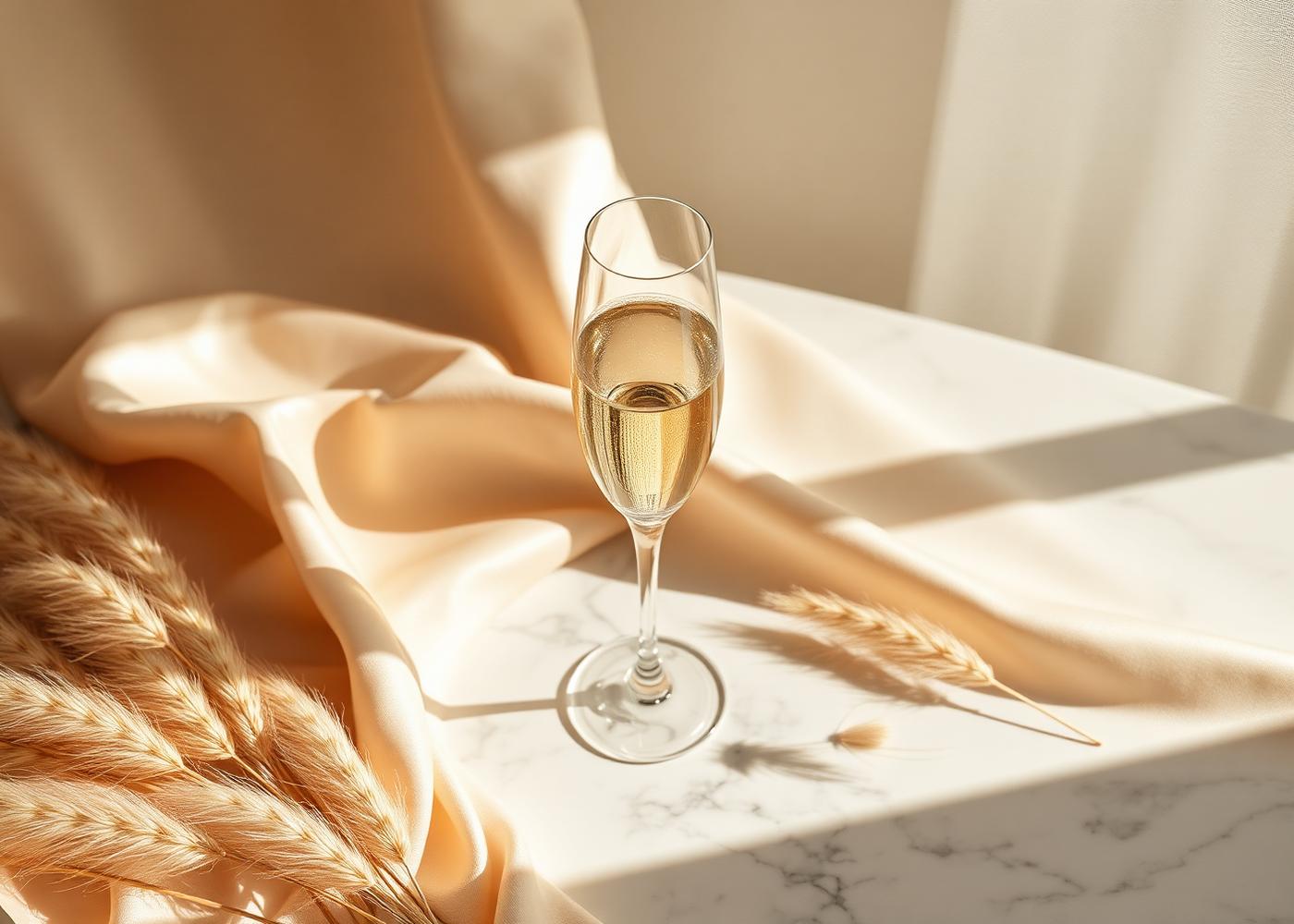 Kieliszek szampana na marmurze