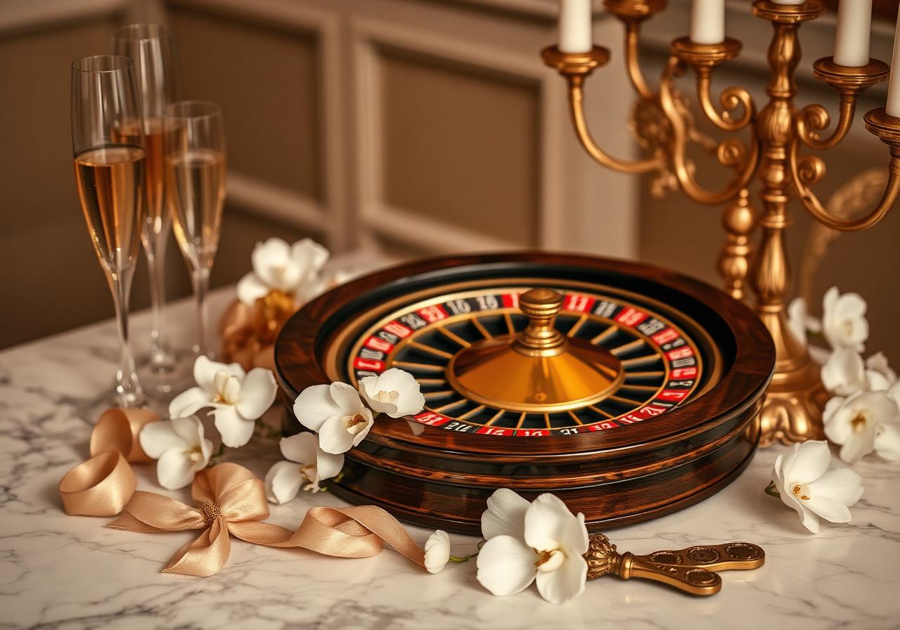 Vintage'owe koło ruletki jako rekwizyt dekoracyjny